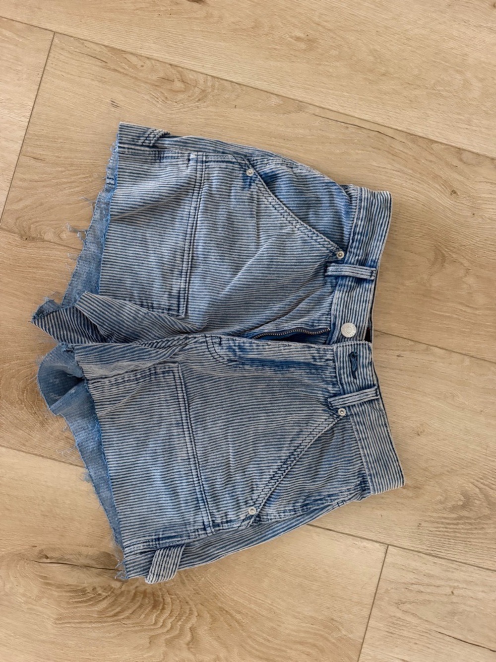Urban Outfitters Light Blue Striped Denim Shorts